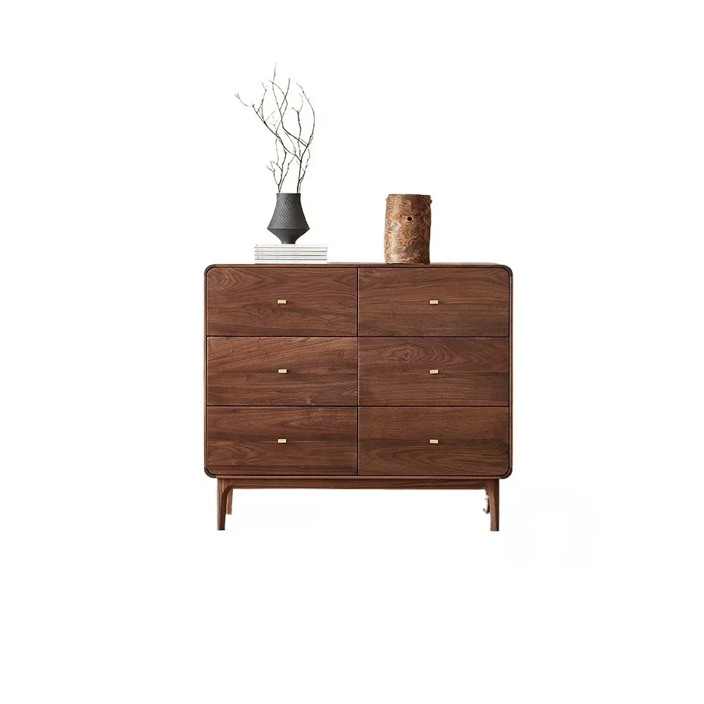 

Black Walnut All Solid Wood Bedroom Side of Drawer Storage Locker