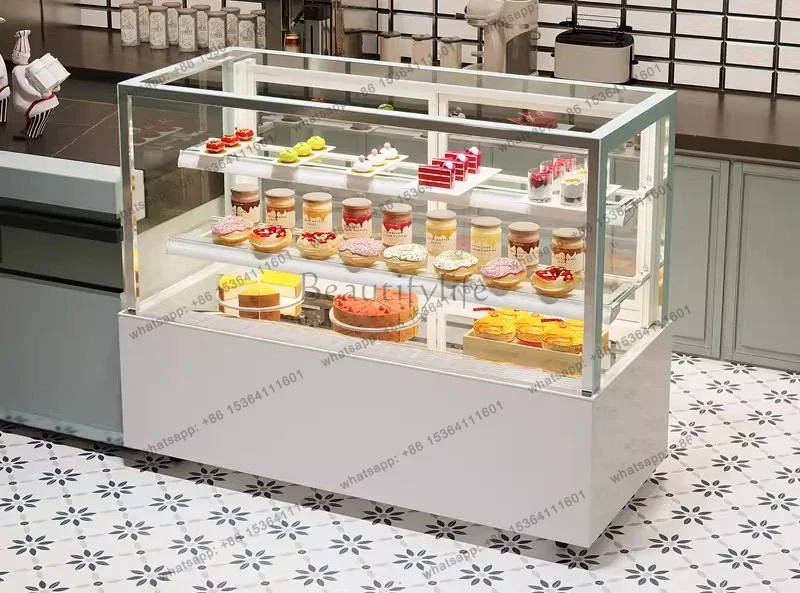 z.Right Angle Desktop Cabinet Milk Tea Shop Fruit Refrigerated Fresh-keeping Cabinet West Point Dessert Display