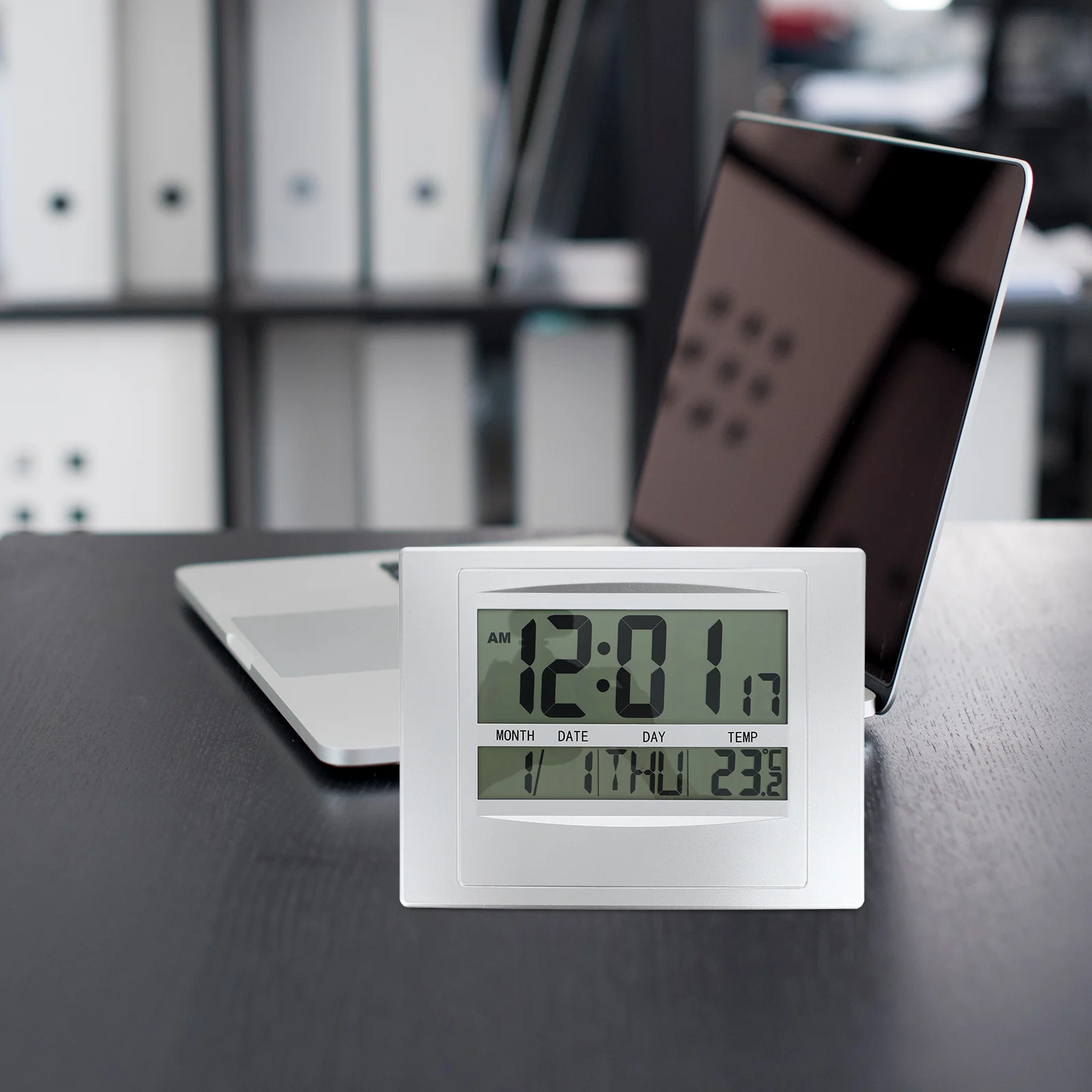 

Thermometer Office Digital Electronic Celsius Calendar Clock Hanging Temperature