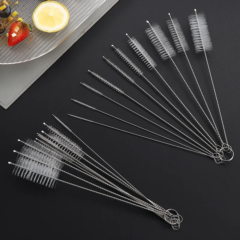 Nylon Stroh Pinsel Set Lange Griff Rohr Rohr Reiniger Multi-verwenden Tasse Flasche Riss Reinigung Pinsel Kit Haushalt Sauber werkzeuge – Detail 9