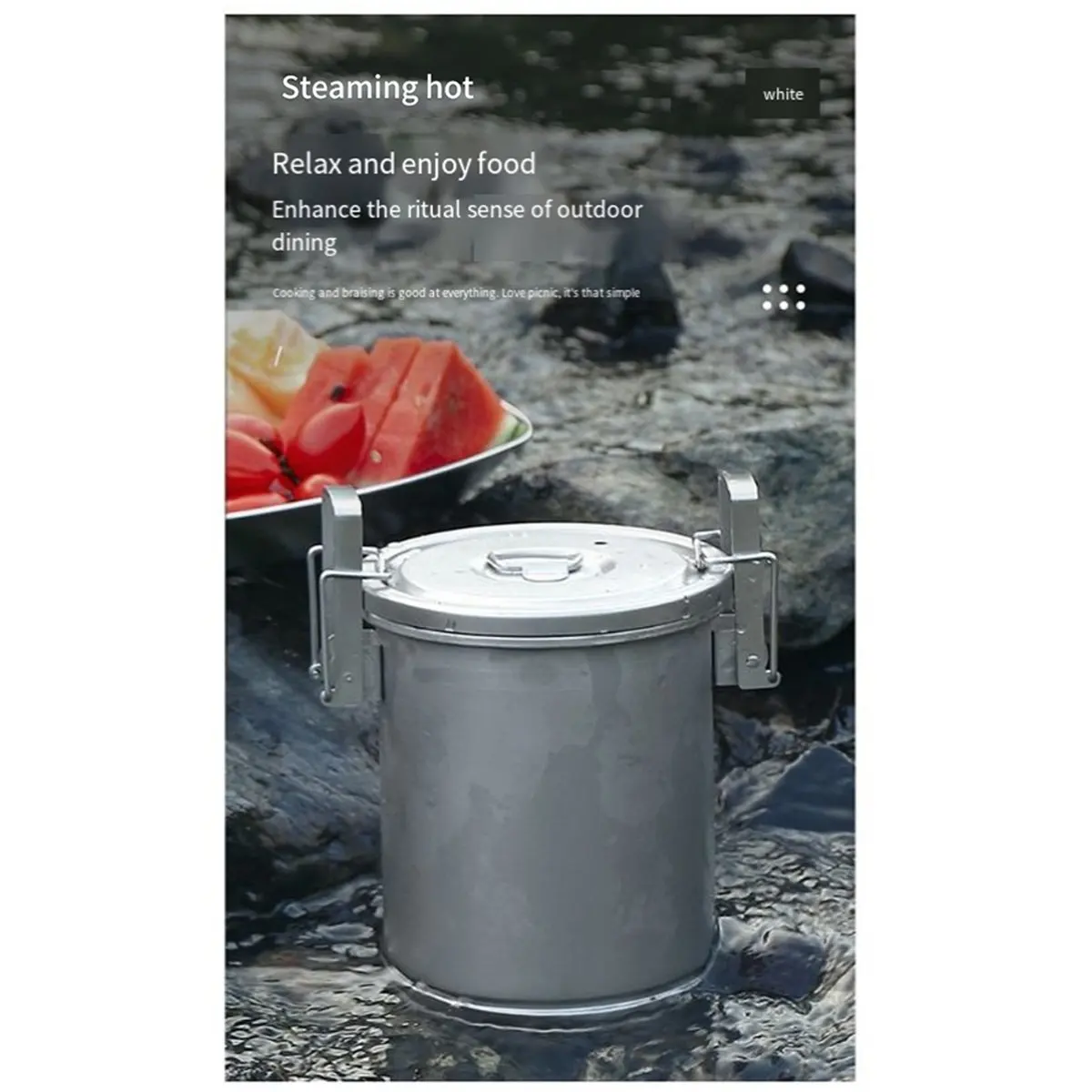 ABJV التخييم مجموعة الطبخ في الهواء الطلق المحمولة نزهة التخييم وعاء أوانٍ من الستانليس ستيل متعددة الوظائف السفر التخييم عموم التبعي #2