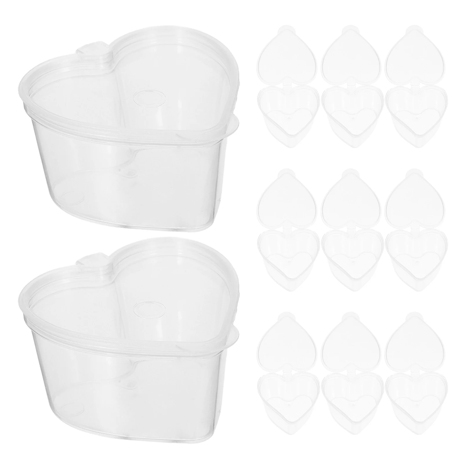 

Sauce Cups Clear Storage Jars Heart Shaped Leak Proof Spice Containers Eco Friendly PP Material Plastic Household Storage