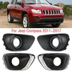 Voor Jeep Kompas 2011-2017 Auto Voorbumper Mistlicht Lamp Trim Frame Cover Mistlicht Mistlamp Kap Kap Kap Deksel Bezel