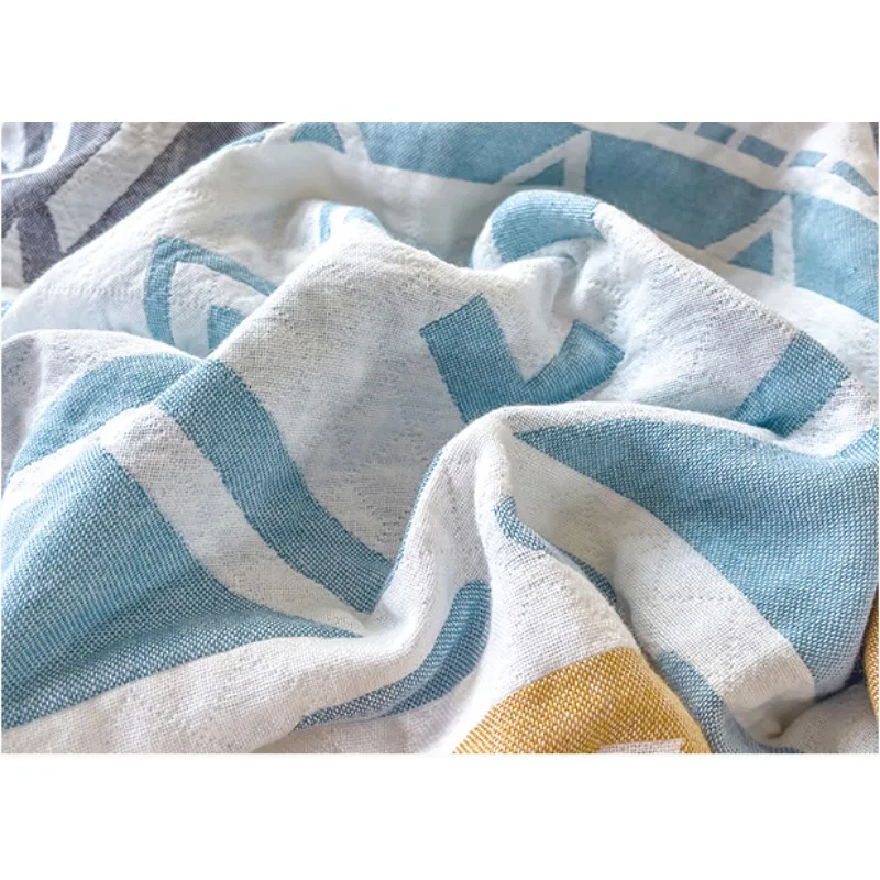 لحاف منشفة قطنية مغسولة بالقطن على الطراز الياباني لعام 2025، لحاف صيفي رائع رقيق من ثلاث طبقات من الشاش، بطانية قيلولة مكتبية، بطانية أريكة