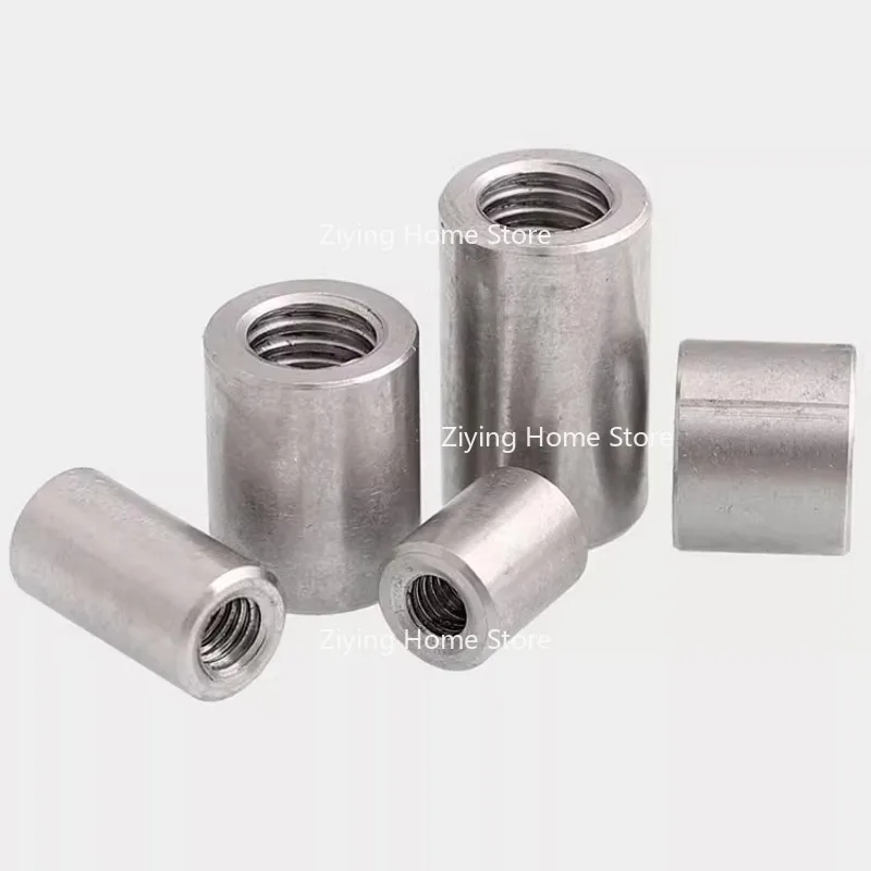 Suitable for 304 Stainless Steel Extended and Thickened Circular Nuts, Connecting Screw Rod Joints with Cylindrical Nuts M2M3