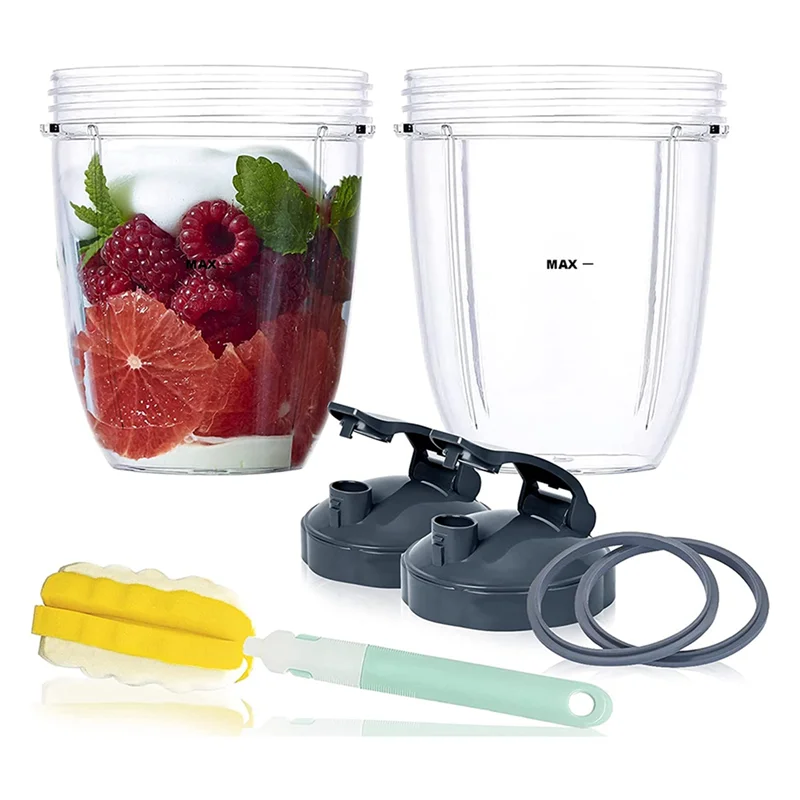 

Replacement 18Oz Cups for Blender with Flip Top To Go Lid, Rubber Seals,For NutriBullet 600W and 900W Blender Accessory.