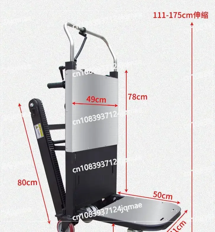 Load 150kg Electric Crawler Stair Climber Cart Up and Down Stairs Truck Foldable with Battery 400W Motor Thickened Rubber Chain