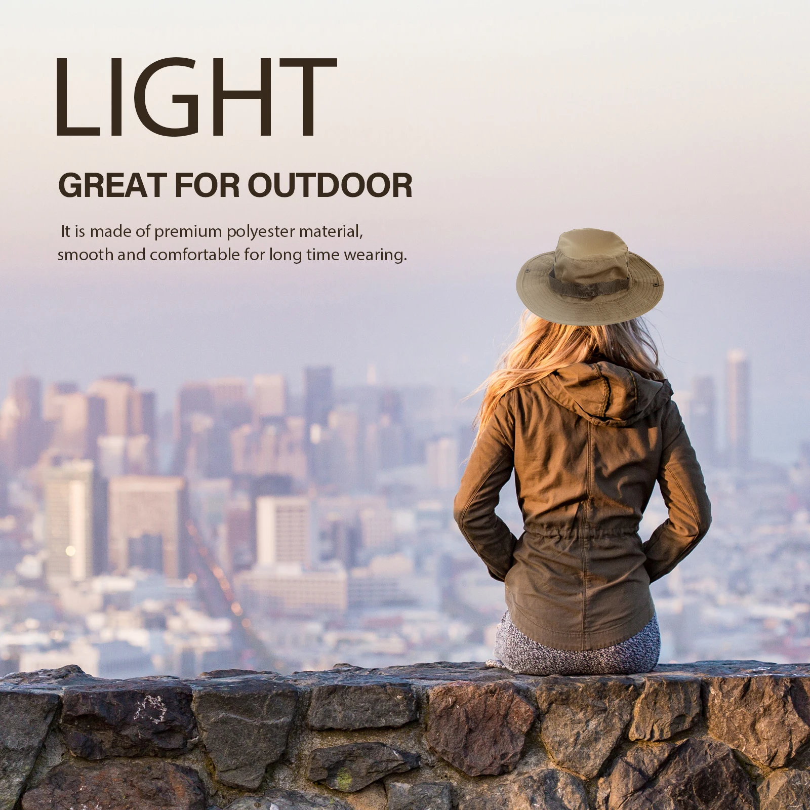 

Large Brimmed Sun Hat Sunshade Men Fishing Anti-UV Hats Headgear Blocking Polyester Men's