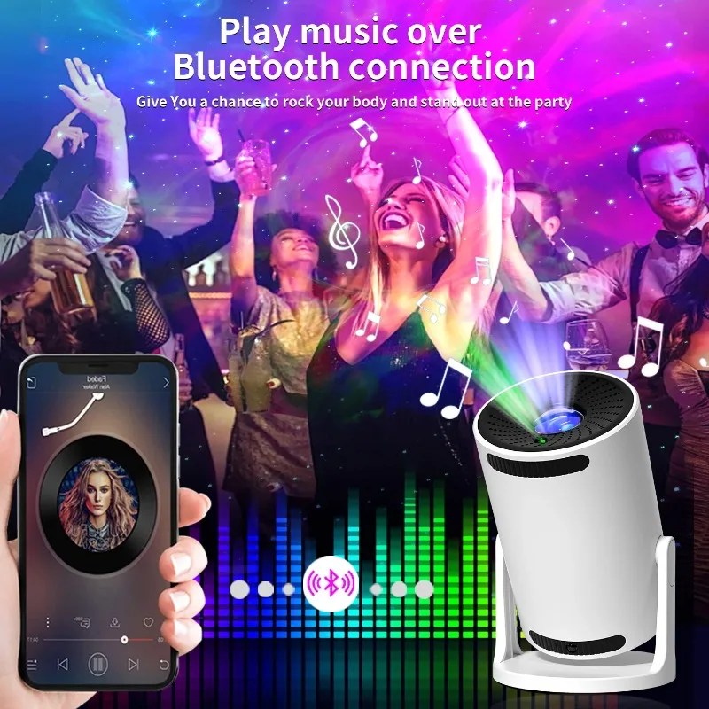 16 Colors Black Hole RGB Starry Projector Night Lamp Bluetooth Music Player Remote Control Colorful Laser Projection Nightlight