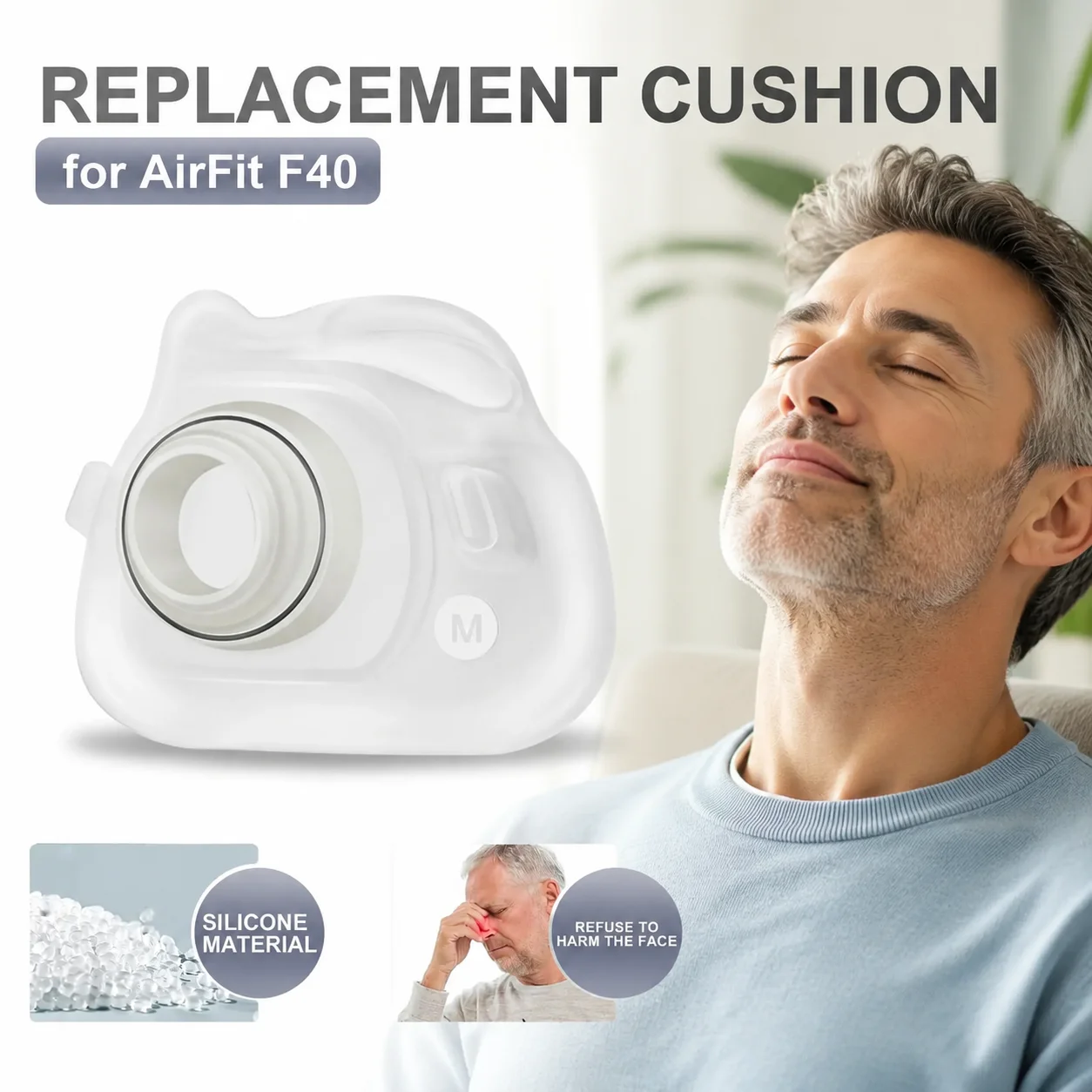 ResMed AirFit F40 Bantalan Sil - Cpap Full Face Mask Silicone Cushion ulasan dan harga