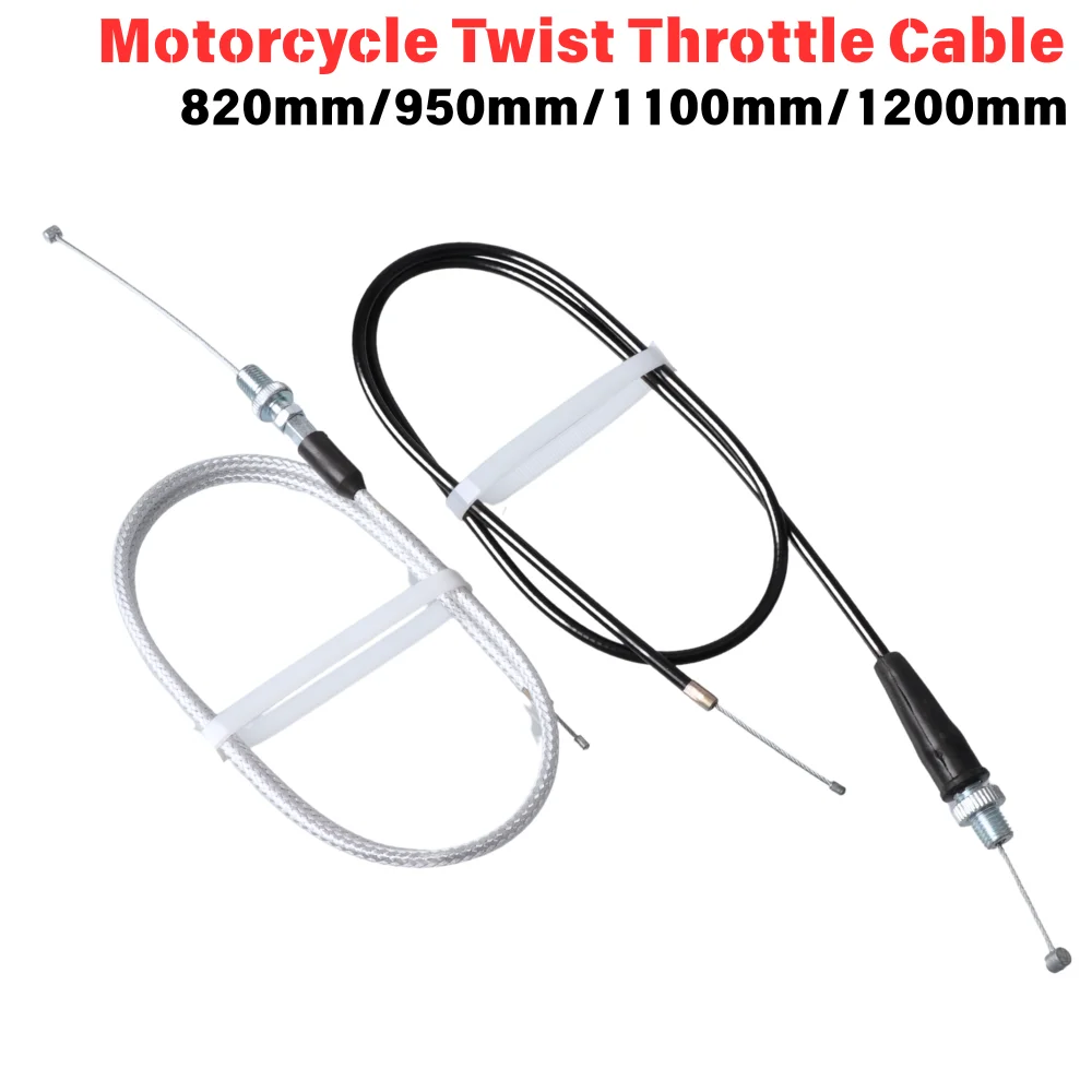 Cable de acelerador giratorio para motocicleta, 820/950/1100/1200mm, para Honda, Yamaha, Kawasaki, Suzuki, Motocross, Quad, ATV, Pit Dirt Bike, 50cc-250CC
