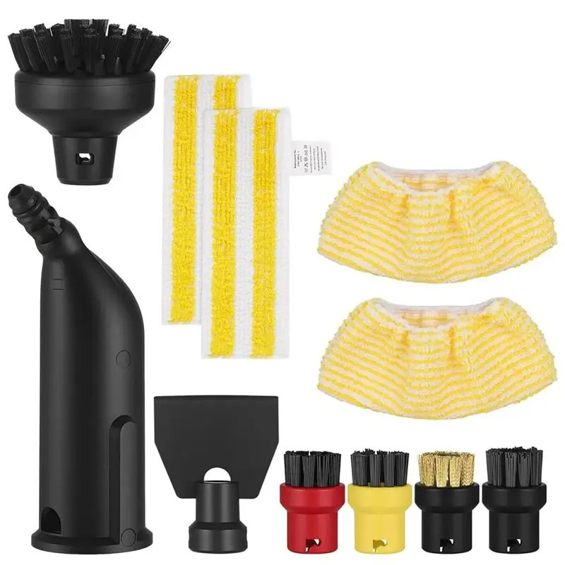 CKFAM-For Karcher SC1 SC2 SC3 SC4 SC5 Compatible Steam Cleaner Accessories Round Brush Joint Brushes Window Squeegee Microfibre