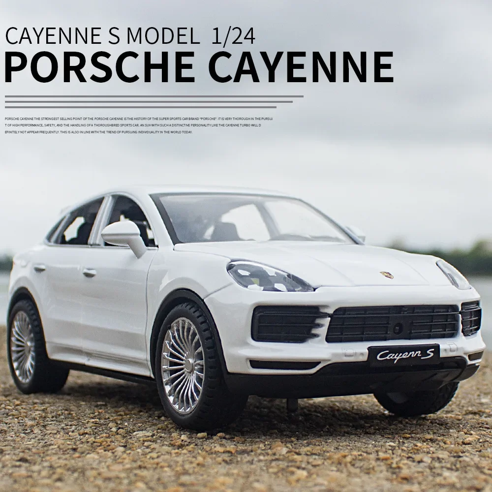 1:24 Porsches Cayenne Turbo S Alloy Car Model Diecasts Metal Toy Vehicles Car Model Simulation Sound Light Collection Kids Gift