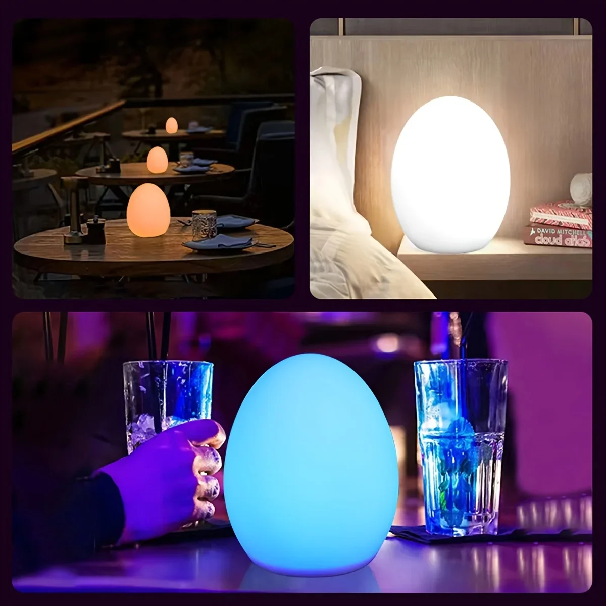 LED Night Light Colorful Silicone LED Luminous Egg Lamp Children\'s Toy Light Sleeping Bedside Night Lights