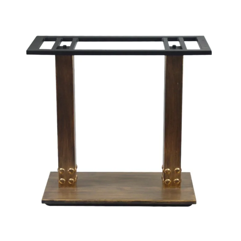 

] Vintage distressed cast iron table legs, double column cast iron table legs, hardware table stand