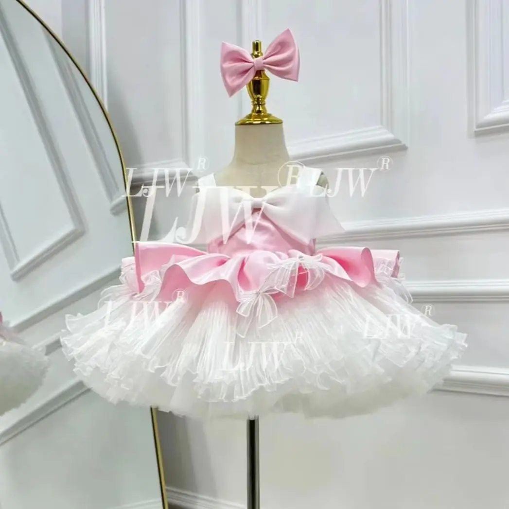 

Luxury Girls Pink Satin Bow Puffy Tutu DressToddler Pageant Gown Wedding, Birthday Party, Pageant & Special Occasion ballet girl