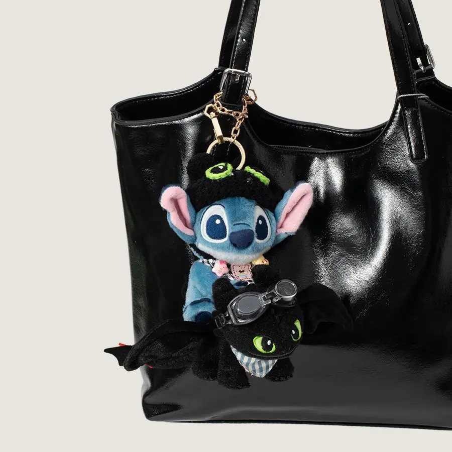 Ciondolo per borsa Potdemiel Stitch autentico Peluche Bambola senza denti Portachiavi carino Ciondolo giocattolo di peluche Decorazione zaino per studenti regalo per ragazzo 、