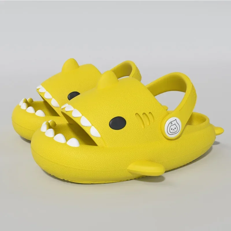 Three-dimensional Children\'s Shark Hole  Shoes Summer Home Baby Non Slip Platform Sandals Cute Cartoon Soft Sole Kids Slippe