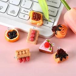 10PCS Shiny Strawberry Cake Series Flat Back Charms For Earrings Bracelet Hairpin DIY Jewelry Pendants Decoration Accessories