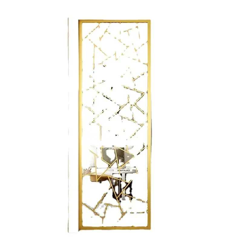 Stainless steel wrought iron screen living room hollow door modern simple entry