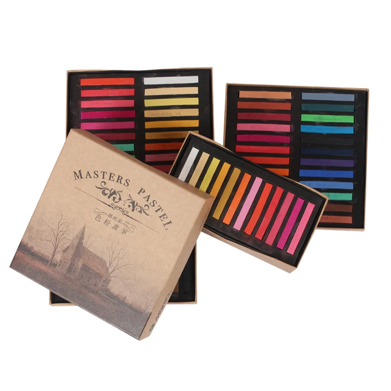 Marie\'s Painting Crayons Soft Pastel 12/24/36/48 Colors/Set Art Drawing Set Chalk Color Crayon Brush Stationery for Students