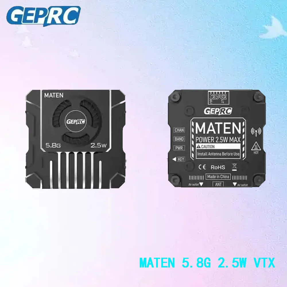 GEPRC MATEN 5.8G 2.5W VTX PRO 2500mW Dissipazione del calore in alluminio CNC ad alta potenza per gli appassionati di corse a lungo raggio FPV