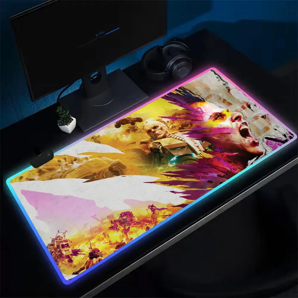 

Rage 2 Mouse Pad Anime Gaming Mouse Pad LED Table Pads Backlit Rubber Desktop XXL RGB Desk Mats