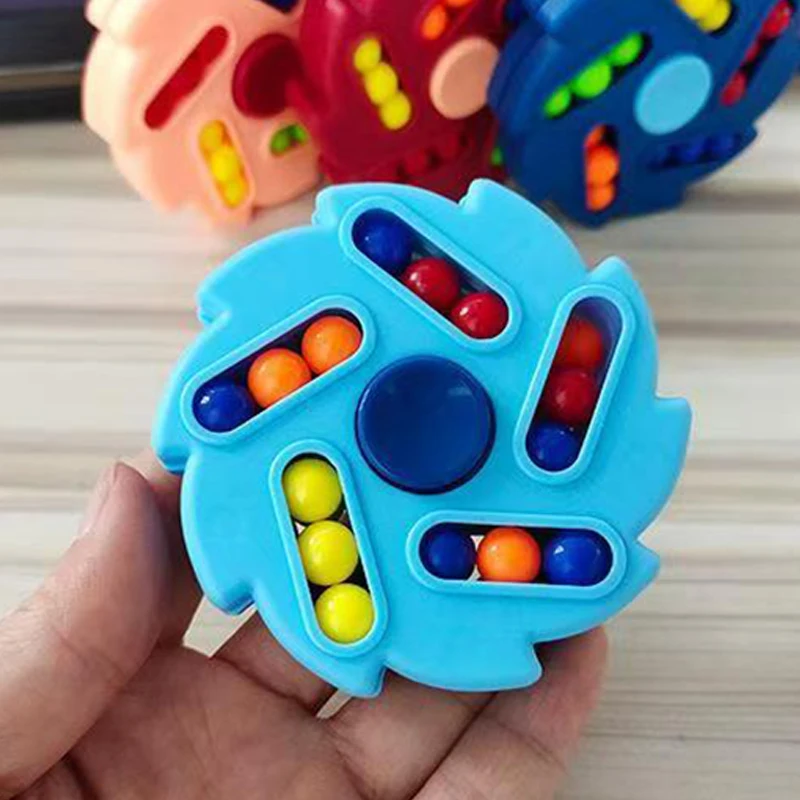 2PCS Magic Rotating Bean Puzzle Cube Spinner Cheap Stuff Stress Relief Toys for Teens Kids Party Favors Birthday Gifts