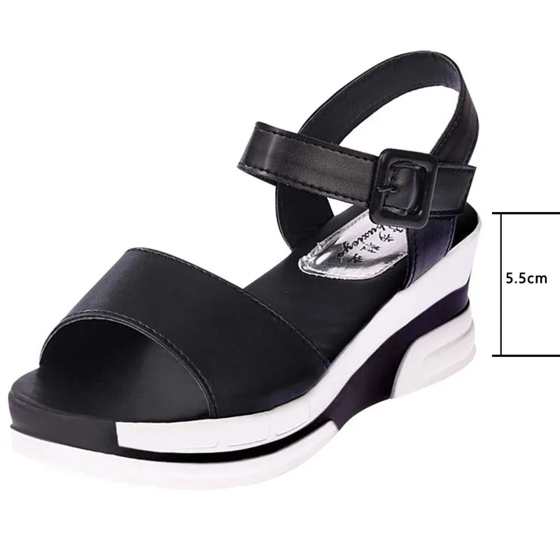 2024 Summer shoes woman Platform Sandals Women Soft Leather Casual Open Toe Gladiator wedges Trifle Mujer Women Shoes Flats