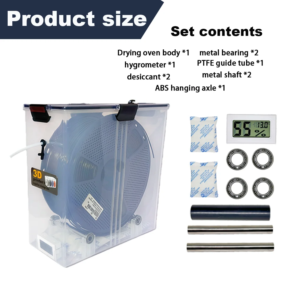 صندوق تخزين خيط الطباعة ثلاثية الأبعاد – حاوية محكمة الإغلاق لبكرات وزنها 1KG، متوافقة مع PA Nylon وPLA وPVB وPETG وABS