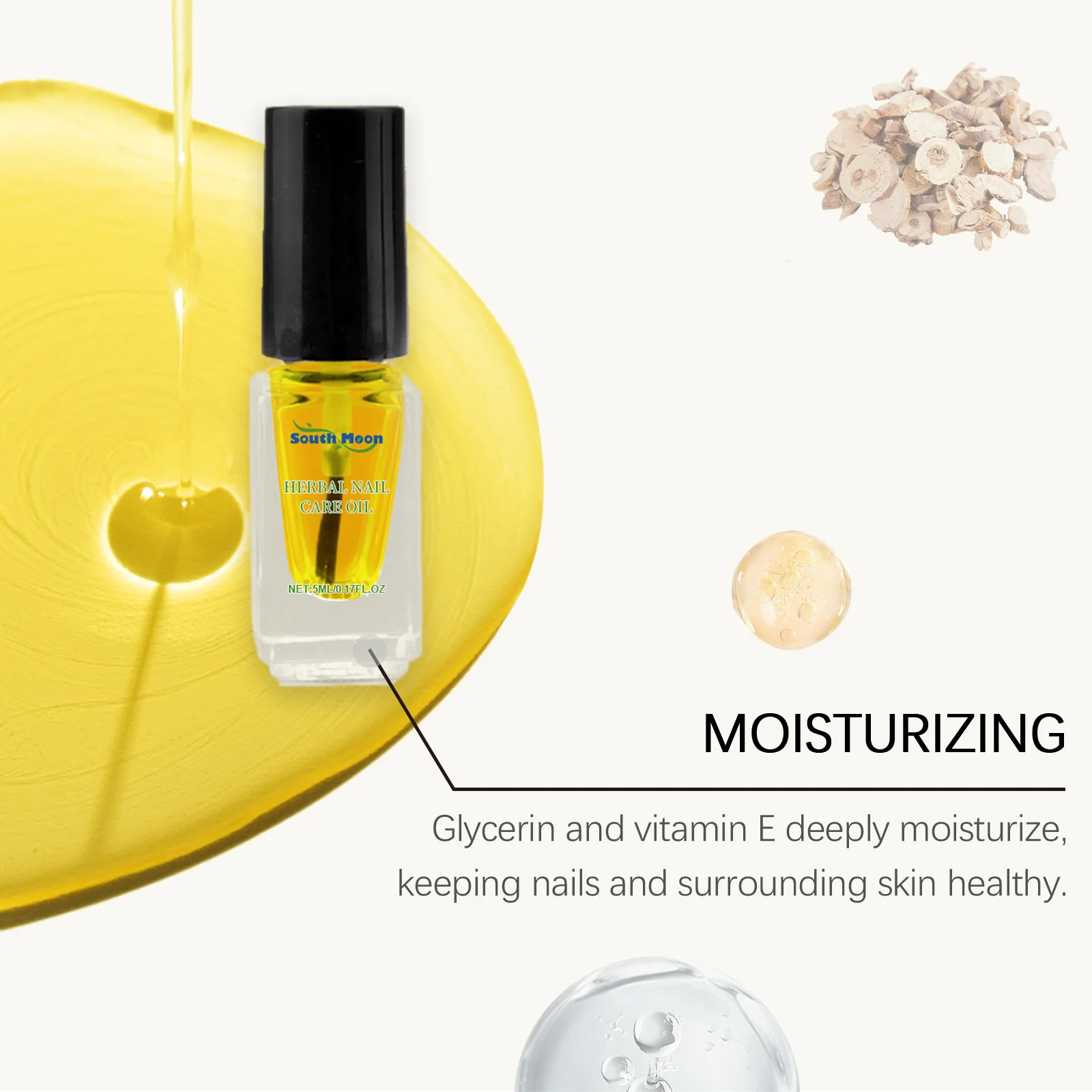 South Moon Herbal Nail Oil Soften Cuticle Strengthen Nails Repair Dry Damaged Nails Fast Absorb Deep Nourishing Nail Care Oils view 4