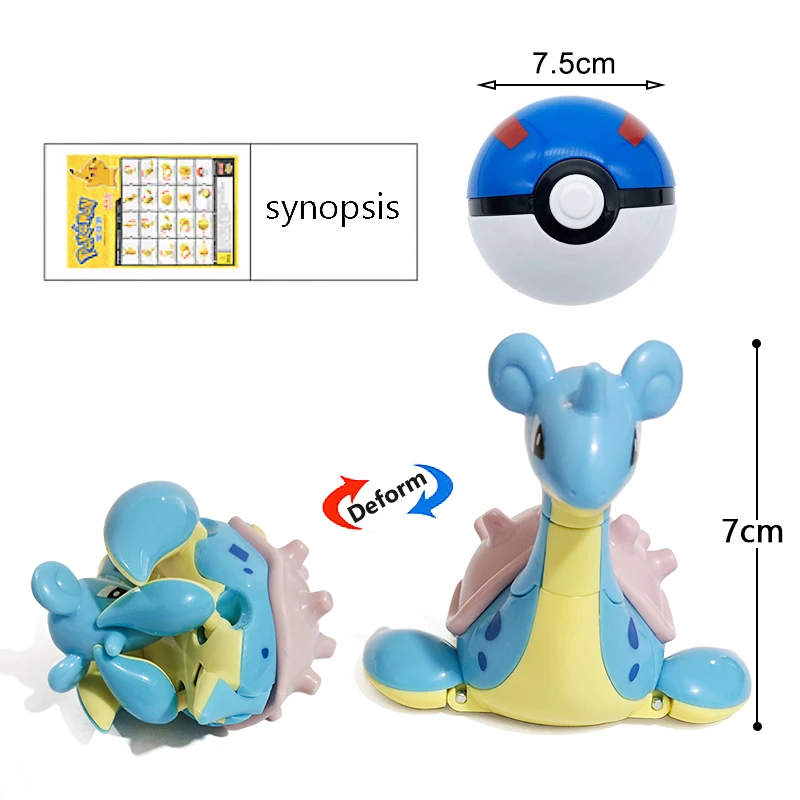 Hoge kwaliteit Pokemon bal vervorming speelgoed Pikachu Mewtwo Gyarados Pocket Monster Pokeball Pokemon Action Figure kinderen speelgoed Gif
