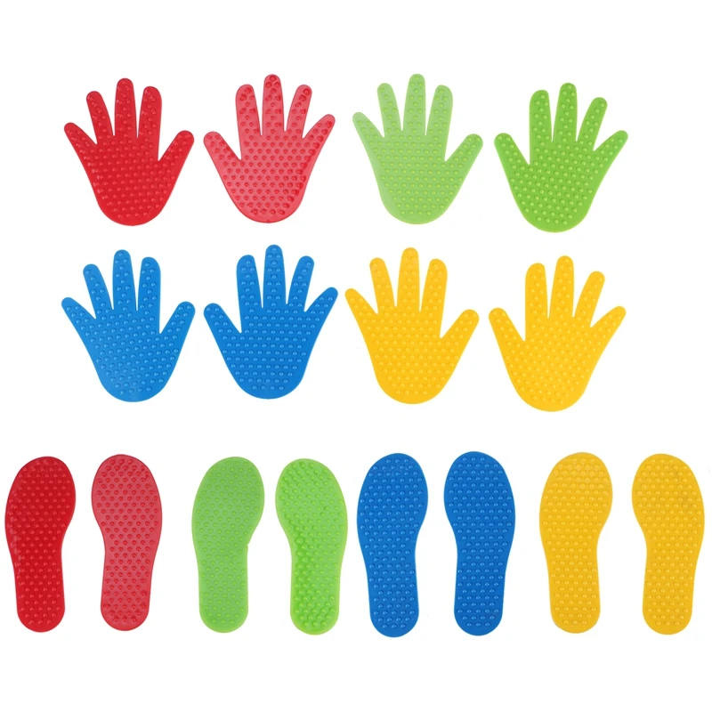 

Hot Sale 8 Pairs Hands And Feet Game 4 Color Toys For Kids Jump Play Mat Sport Musculation Indoor Outdoor Game Props For Childre