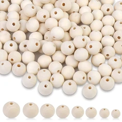 Fenrry 30-500Pcs 8-22mm Natural Wood Beads Round Spacer Beads Loose Beads for Jewelry Making DIY Crafts Handmade Accessories