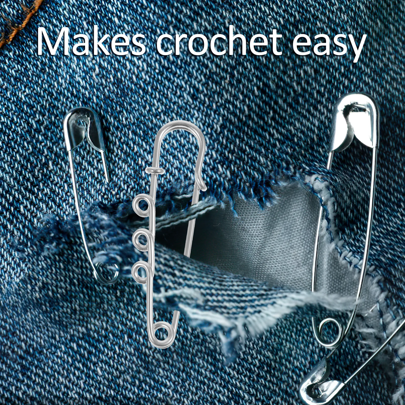 

50pcs Safety Pins Heavy Duty 3 Hole Brooch Pins for Crafts DIY Accessories K 50mm Making Supplies