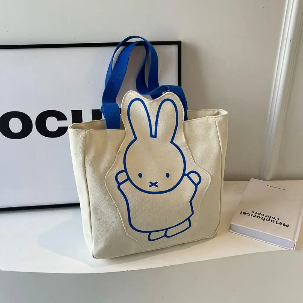 

Miffy canvas bag girls' kawaii large capacity commuting fashionable tote bag Korean cartoon multifunctional shoulder bag