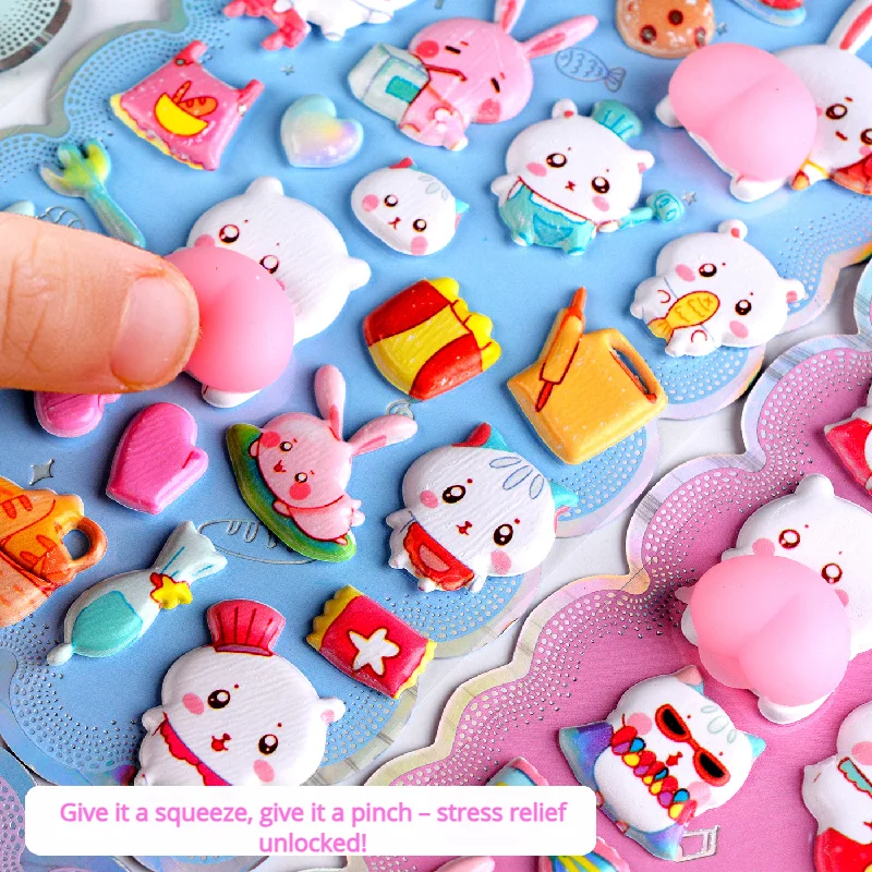 

Cartoon Animals 3D Soft Puffy Butt Stickers For DIY Scrapbooking Journal Phone Case Decoration Sticker School Office Supplies