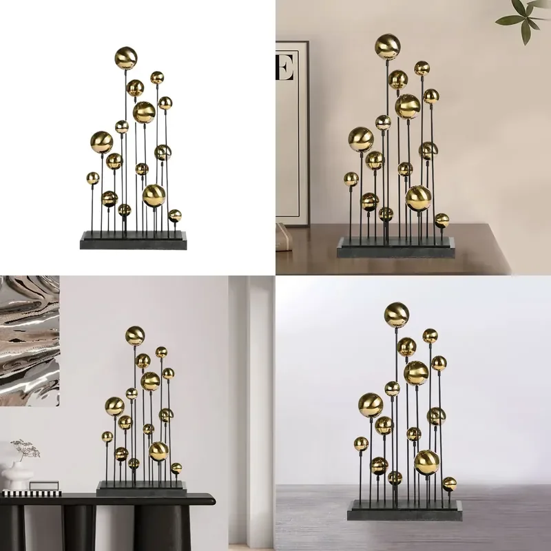 Modern Light Luxury Golden Balloon Group Sculpture for Home Jewelry Living Room Study Desktop Entrance Decoration Model Room