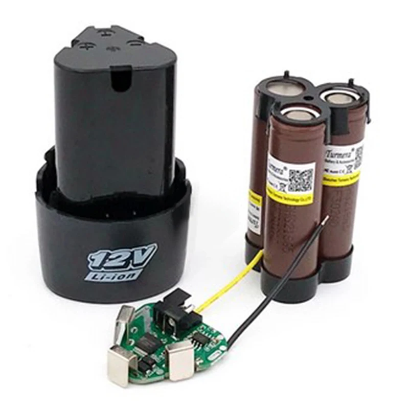 1Pc Plastic Case 12V 18650 Lithium Battery Case Screw-Free Lithium Drill Rechargeable Battery Case (only case,no battery)