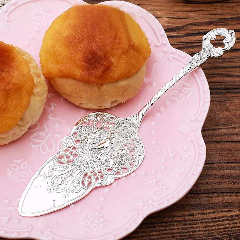 1pcs Luxury Western Silverware Silver Plated Cutlery Dinnerware Dinner Fork Spoon Teaspoon Soup Spoon Cake Spatula Restaurant