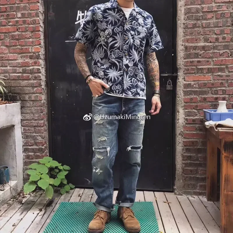 VISVIM WMV 19SS JOURNEYMANTACKED Japanese casual trend destroying cow king denim