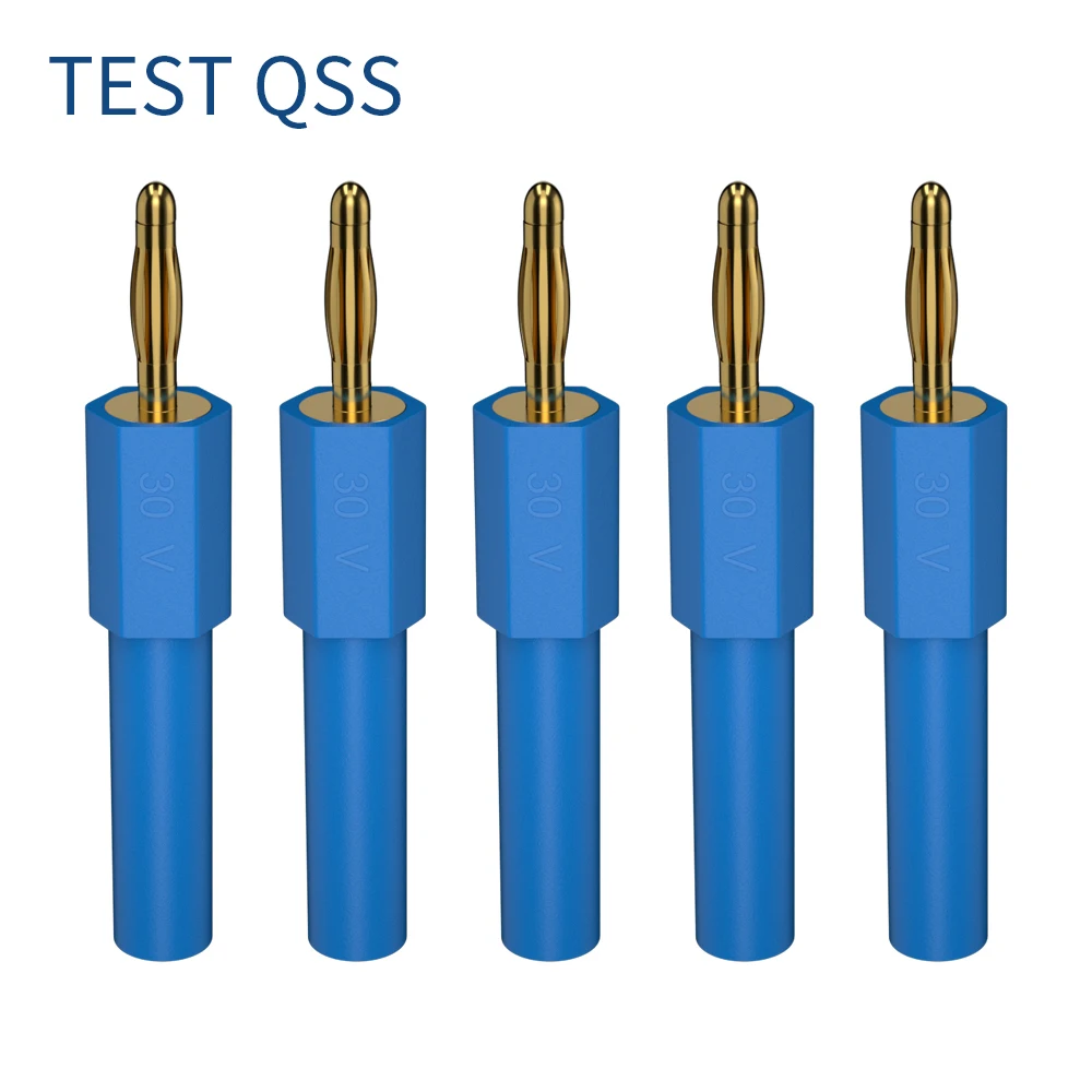 QSS 5PCS 4MM Banana Jack Female to 2MM Gold Plating Banana Male Plug Cable Wire Adapters Plugs  Q.20011