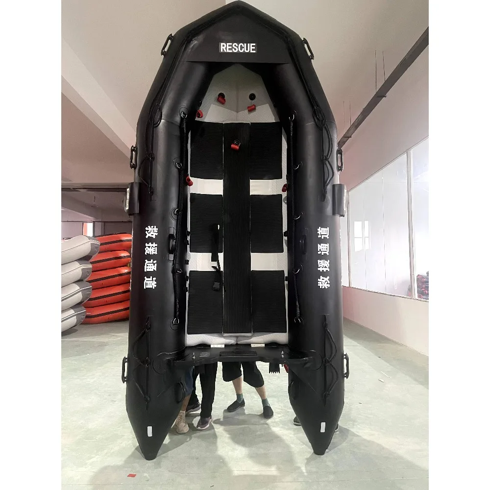 بيع المصنع بتصميم جديد مباشرة قارب قابل للنفخ لإنقاذ الوقاية من الفيضانات بطول 4.2 متر مع محرك #4