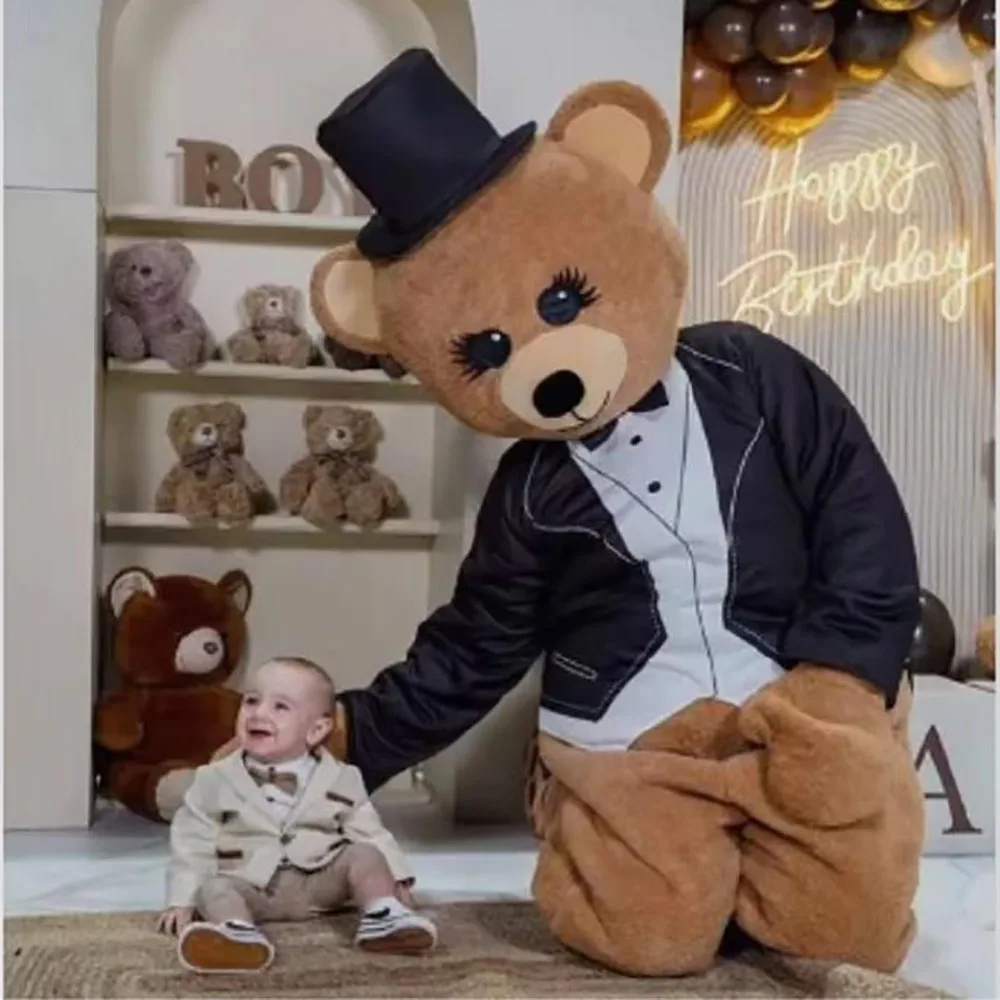 Traje de mascote de urso para adultos, Casamento Performance Props, Carnaval de Halloween, Boneca Teddy Bear Cartoon, Halloween Rabbit Fancy Dress