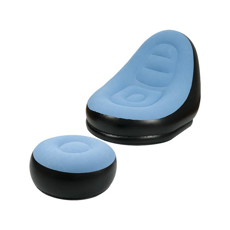 Outdoor inflatable sofa chair, camping thickened flocked lazy sofa, bedroom home leisure folding bed