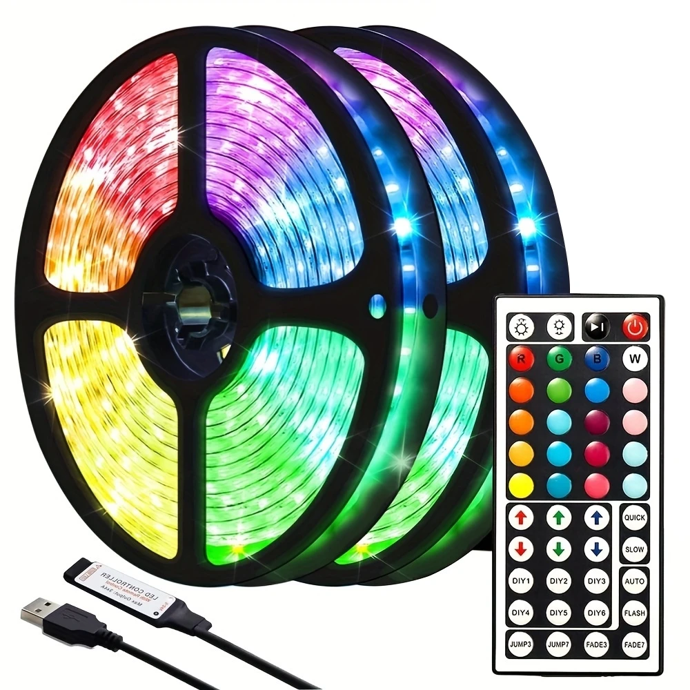 1M-40M Led Strip Lights with 24 key/44 Key Remote Control  RGB Tape Led Wall Room for Home Bedroom Party Decor TV Backlight