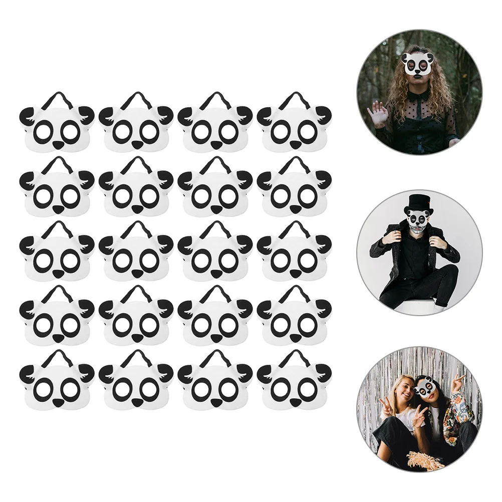 

Panda Mask 20Pcs for Halloween Festival Animal Masquerade Kids Party Cosplay Stage Play Parent Child Activity Fun Props