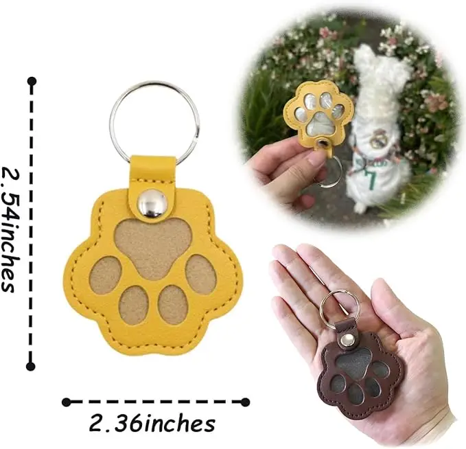 حقيبة تذكارية لشعر الحيوانات الأليفة على شكل مخلب، حقيبة تخزين تذكار لطيفة لفراء القطط/الكلاب، مرفق سلسلة مفاتيح للمجوهرات التذكارية لخسارة الحيوانات الأليفة