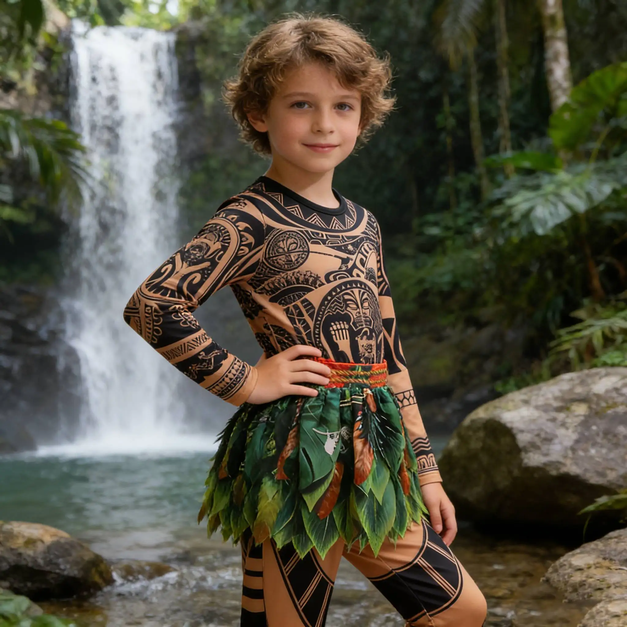 Boys Maui Charming Outfits tattoo T-Shirt+Pants Ocean Adventure Boy Cartoon Role play Costumes Fathion 2pcs Sets Party Carnival
