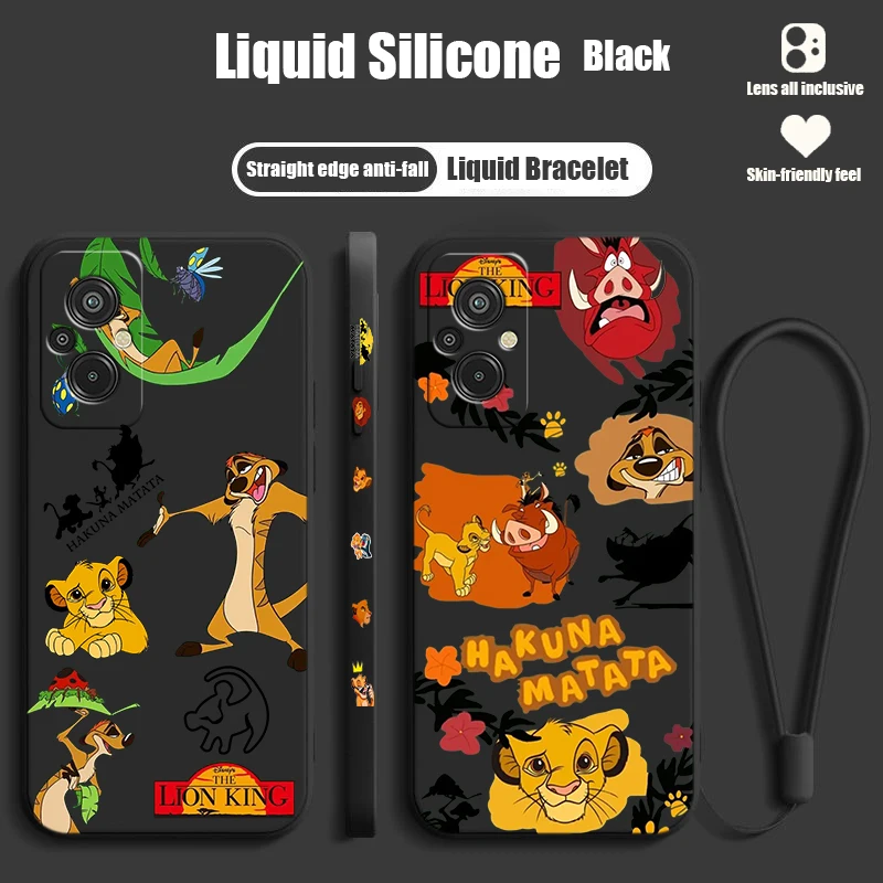 Disney Lion King Phone Case For Xiaomi Redmi 13C 12C 11A 10C 10X 9T 9C 9AT 9A 8A 7A A2 Plus Liquid Left Rope Cover image 5